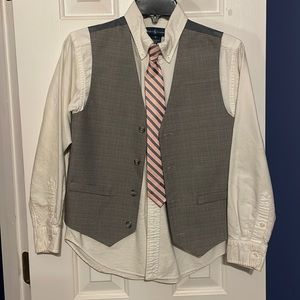 Ralph Lauren button down with vest and snap tie